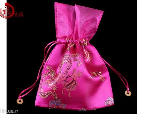 Wholesale10pcs Китайский Винтаж ручной работы Шелковый ювелирный мешочек Сумки из натуральной кожи подарочная сумка