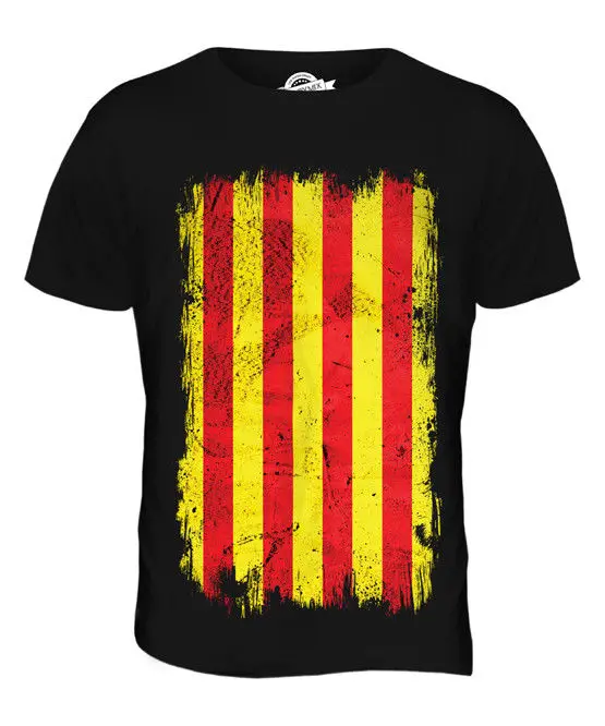Каталония Гранж флаг мужская футболка Топ CATALUNYA каталонский подарок Распродажа