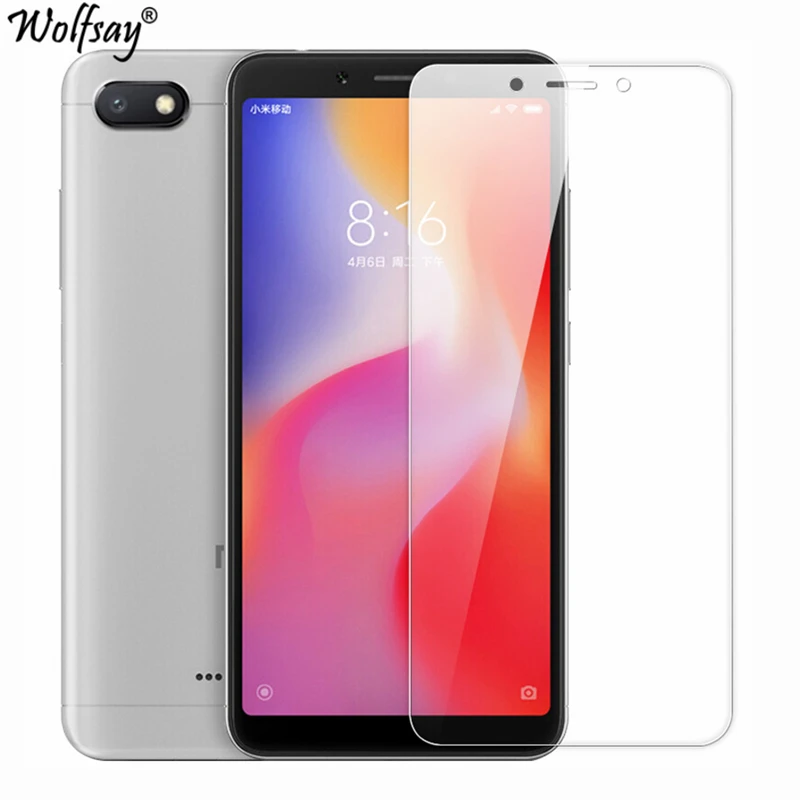 2 шт., Защитное стекло для телефона Xiaomi Redmi 6A, защитная пленка для экрана, закаленное стекло для Xiaomi Redmi 6A, стекло для Xiaomi Redmi 6, пленка Wolfsay