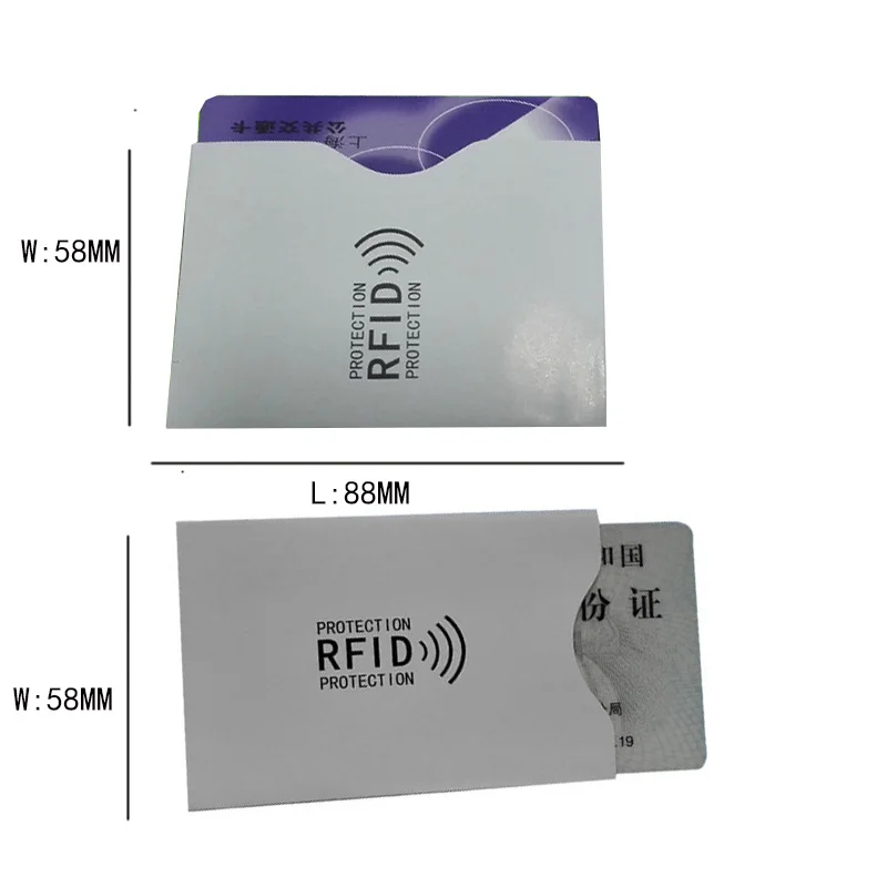 1шт 5шт Алюминиевый Блокирующий Rfid Кошелек для карты банка с чехлом для идентификационного документа Металлический 6*9см on