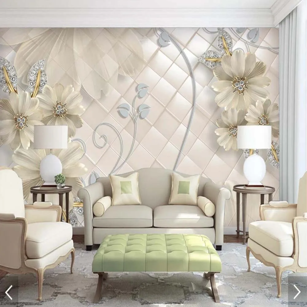 

3D Embossed Sun Flower Wallpaper Mural Print Photo Wallpaper for Living Room TV Background Wall Decor Floral Wall Paper Murals