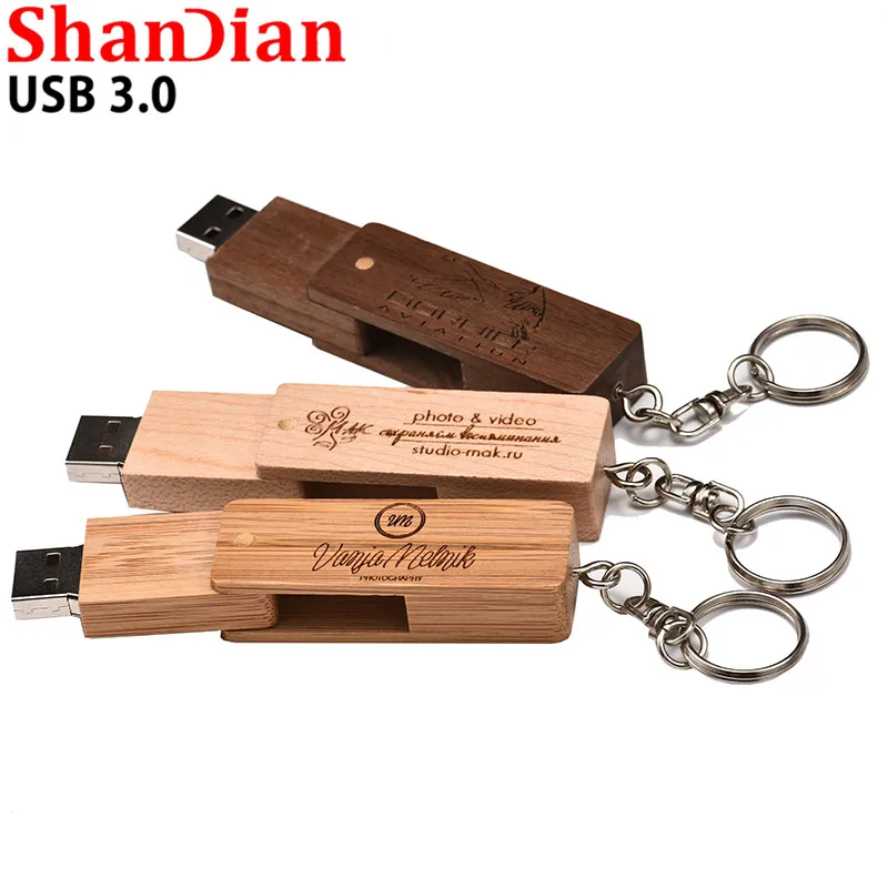 SHANDIAN USB 3,0 логотип персональный деревянный USB флеш-накопитель креативный подарок заказной логотип дерево u диск Флешка 4G 8GB 16GB 32GB