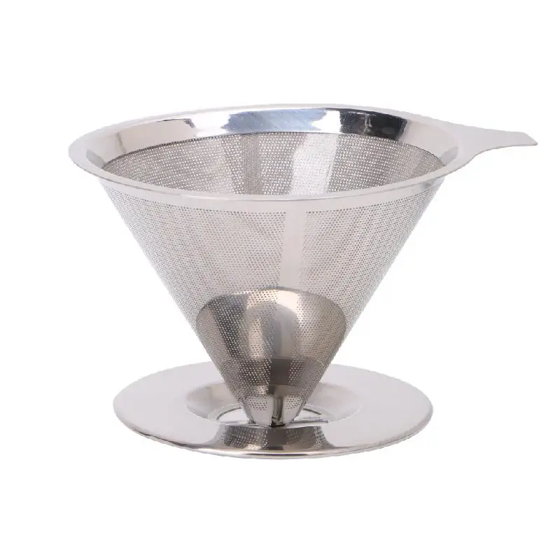 

2021 New Stainless Steel Mesh Coffee Filter Paperless Pour Over Cone Dripper Reusable