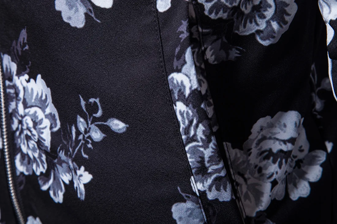 Новинка 2019 мужская куртка воротник мужские штампы с белыми цветами | Мужская