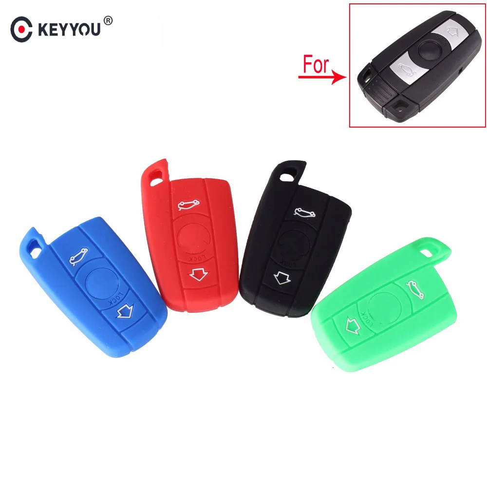 Силиконовый чехол для ключей KEYYOU BMW 1 3 5 6 X Series Smart Fob с кнопками E90 E91 E92 E60|case for|case