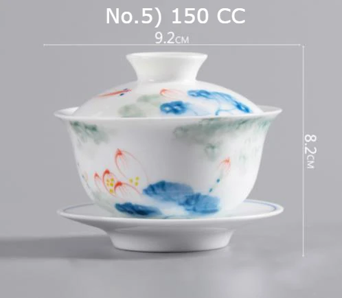 "King tea Mall" Gaiwan tea Tureen "синий и белый Китай" Чайные чашки чайные изделия чайные инструменты чайные наборы подарки 150-170 куб. См - Цвет: 5.D9.2 H8.2 CM 150CC