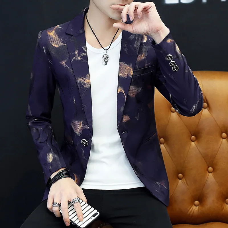 Новый мужской блейзер с принтом HO 2021 новый модный культивацией морали|trend suit|men