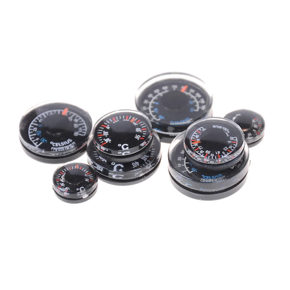 Пластиковый Круглый Мини термометр миниатюрный круговой термограф Цельсия