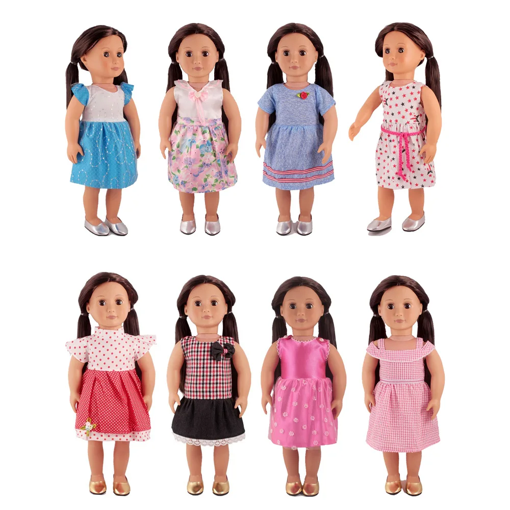Одежда для куклы 18 дюймов США девочек кукла модное платье принцессы и poppen schoenen 7