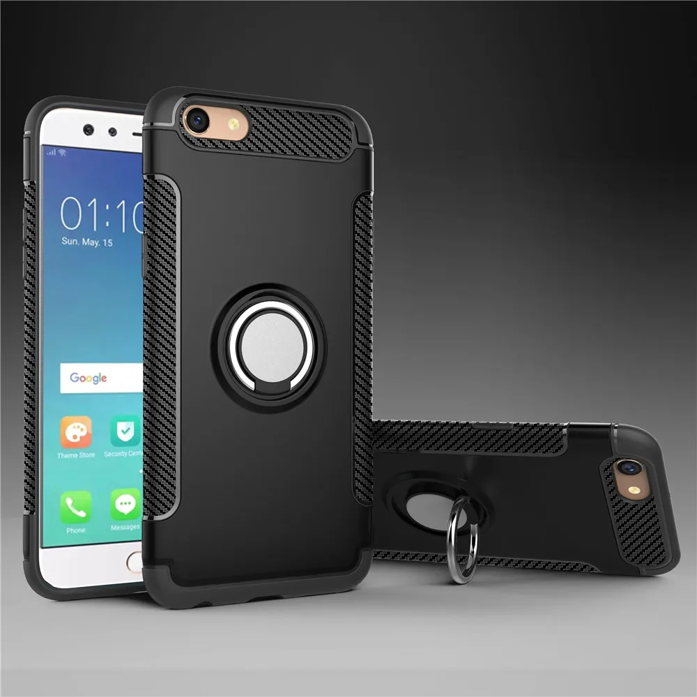 Чехол для OPPO F3 цветной металлический магнитный держатель с кольцом мягкий