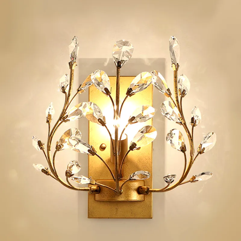 Современные золотые хрустальные Настенные светильники для гостиной роскошные в