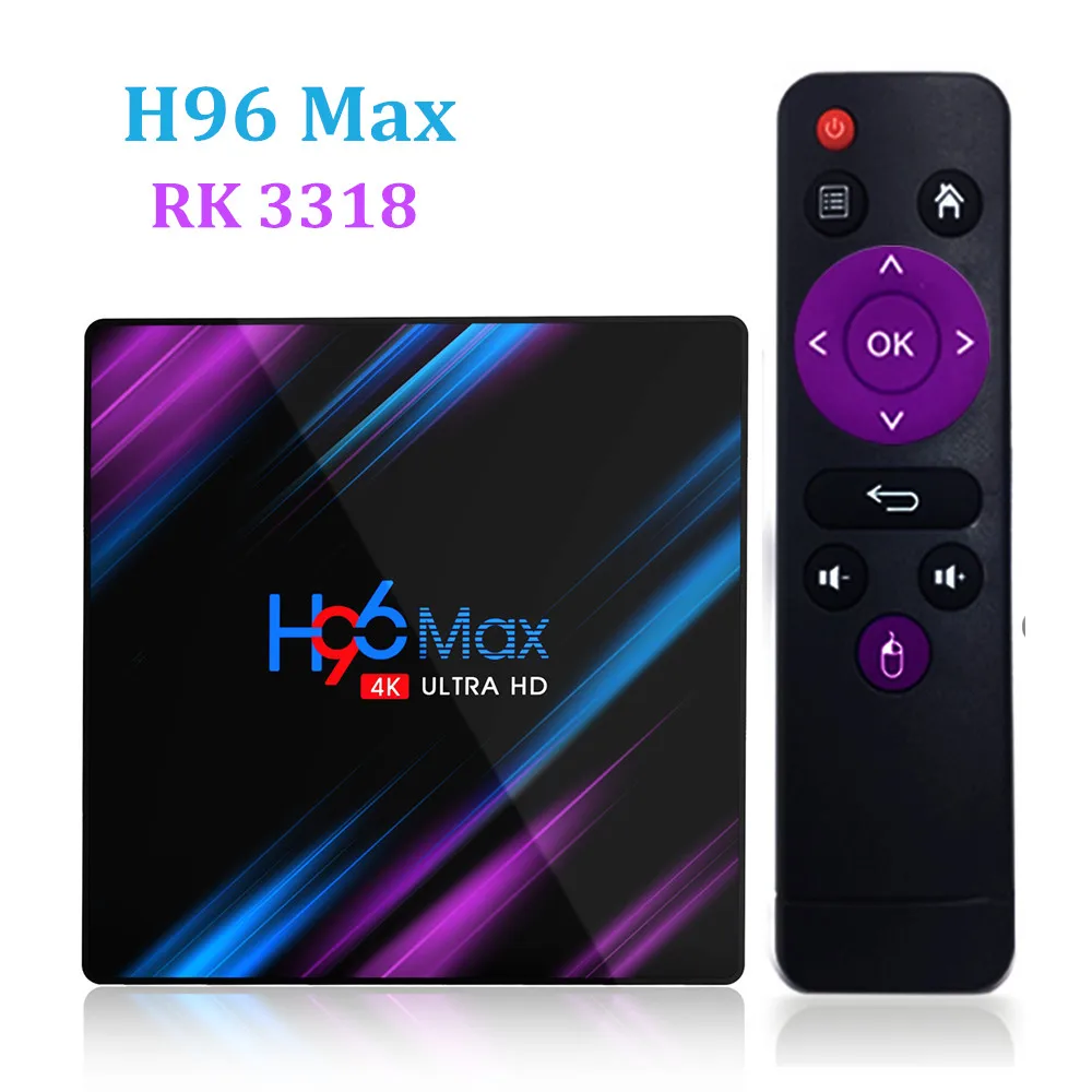 H96 MAX Смарт ТВ приставка Android 9 0 4 Гб ОЗУ 32 ГБ/64 встроенной памяти с двумя камерами