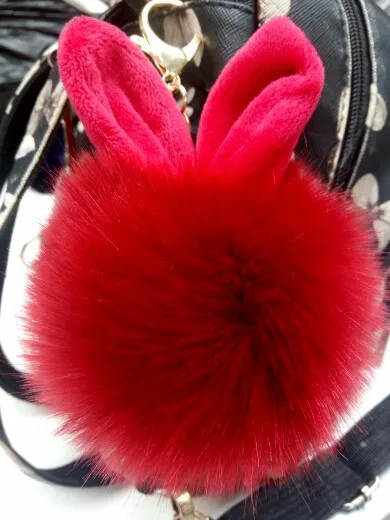 15 шт./лот кроличьи уши Санья Ангорская пряжа плюшевый брелок для ключей мех