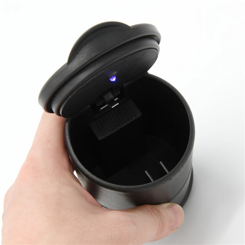 GSPSCN Durable Portable Black Car Ashtray For Interiors Frame Set Dolly Travel Cigarette Ash Holder LED Lamp | Автомобили и