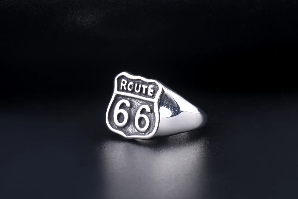 Mi men g классическое американское &quot66 ROUTE&quot титановое кольцо преувеличенное