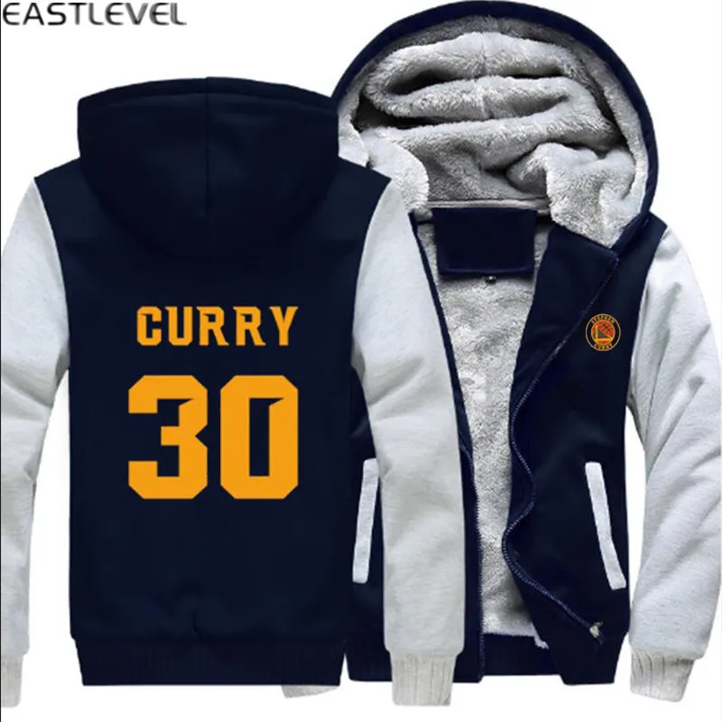 Blue Дропшиппинг racksuit Stephen Curry 30 MVP толстовка хип-хоп толстовка зимняя светящаяся флисовая утепленная толстовка пальто - Цвет: Blue