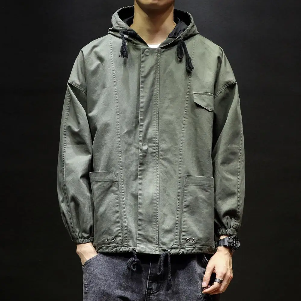Autumn New Military Jacket Men Plus Size Jaqueta Masculino Loose Long Sleeve Hooded Mens Jackets and Coats Casual Windbreaker | Мужская