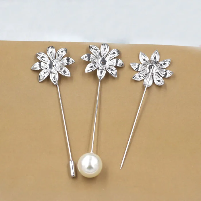 27 мм заколка для воротника с имитацией жемчуга фиксатор филигрань цветочные