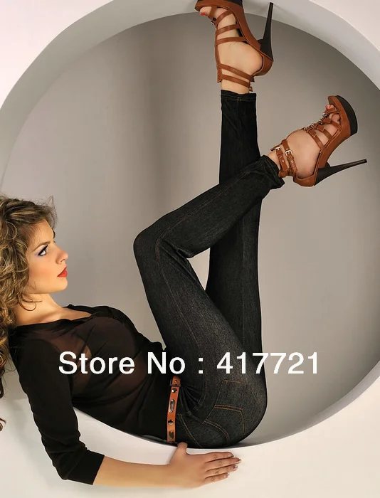 Фото Бесплатная доставка новые дизайнерские красивые черные женские джинсы 2014