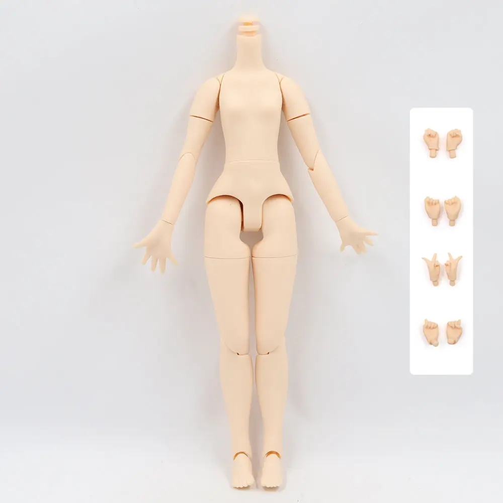 Шарнирное тело 21 см для 30 см 1/6 Blyth icy bjd кукла с маленькой грудью белая натуральная темная кожа подходит для DIY игрушка подарок - Цвет: White skin