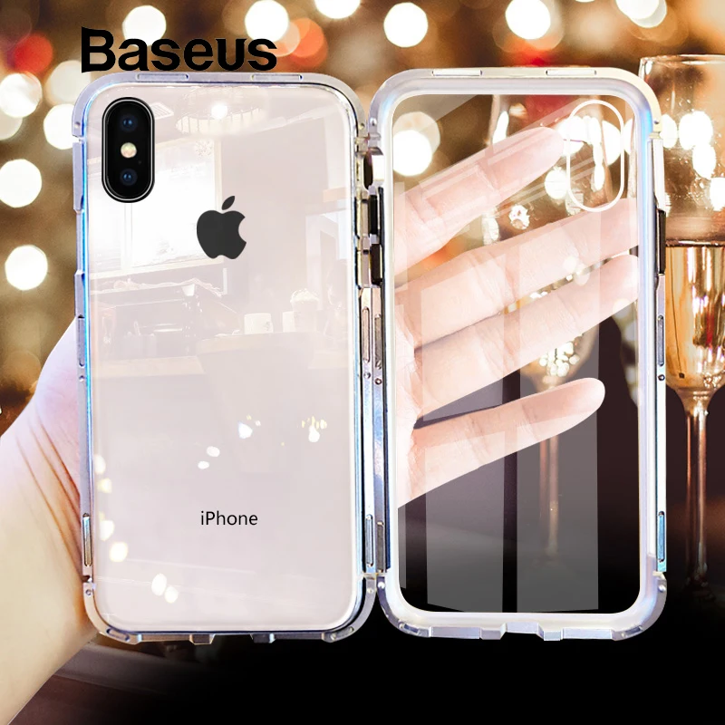 Чехол книжка Baseus с магнитной адсорбцией для iPhone Xs Max металлический чехол из
