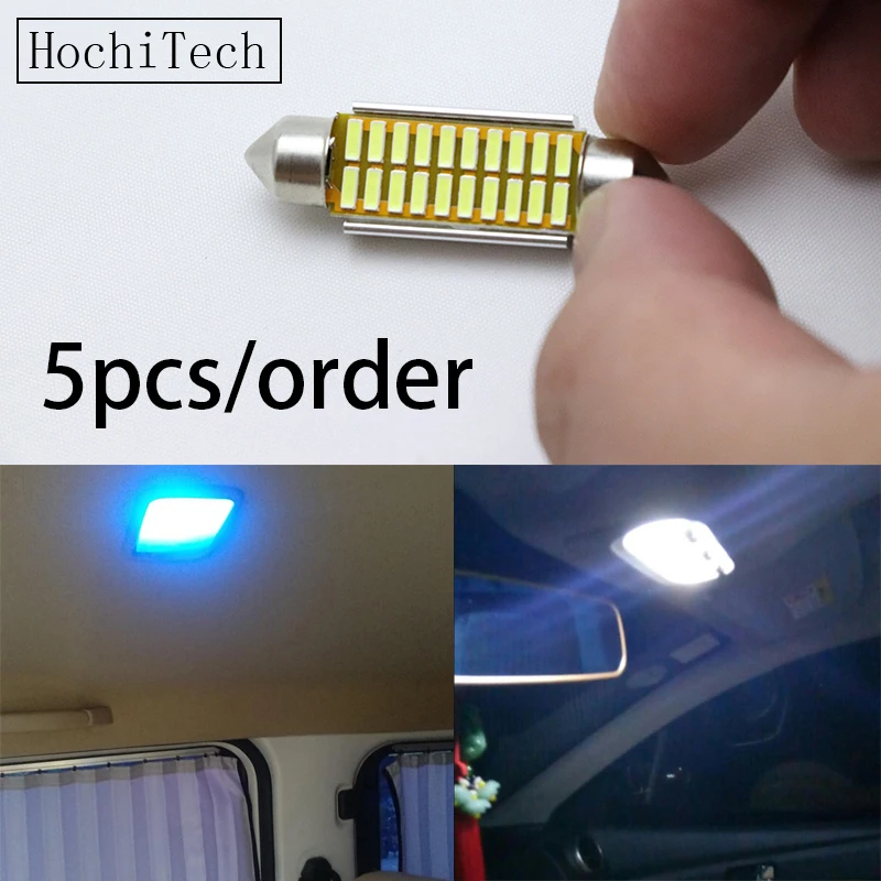 5 шт. 31 мм 36 39 41 C5W C10W 12 16 20 24 SMD 4014 светодиодный светильник CANBUS без ошибок