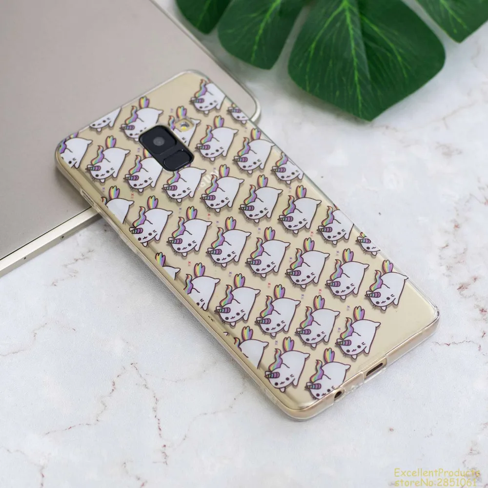 FGHGF с милым рисунком кота чехол для samsung A8 плюс 2018 мягкий из термопластика