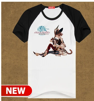 Men's T-shirt in the summer fashion game final fantasy 14 FF14 sing a poet Cotton t-shirts with short sleeves |