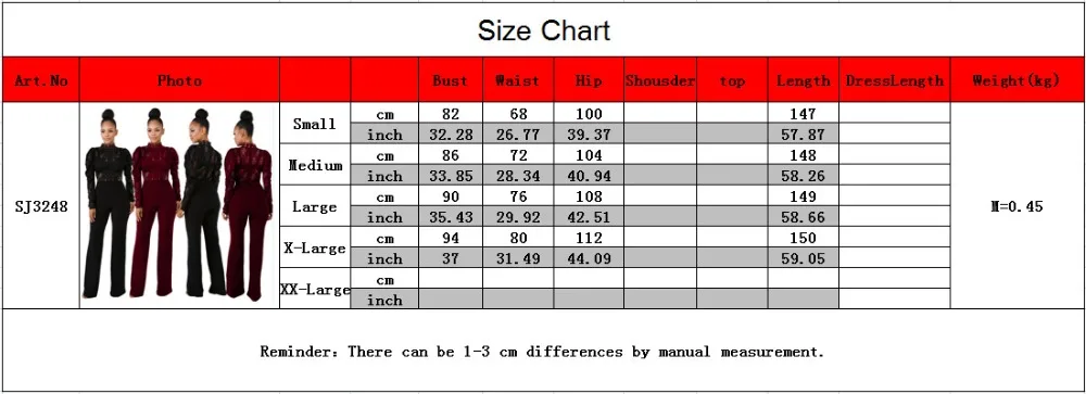 Женский комбинезон с длинным рукавом и кружевным воротником стойкой Свободный