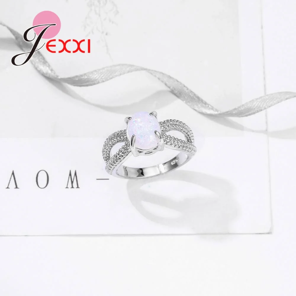 Classic 925 Sterling Silver Cross Rings for Men Women Wedding Engagement White Fire Opal Stone Hot Sale Gift Jewelry | Украшения и