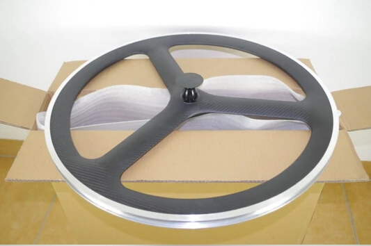 Углеродные колеса трехспицевые фиксированные шестеренки Дорожные сплав