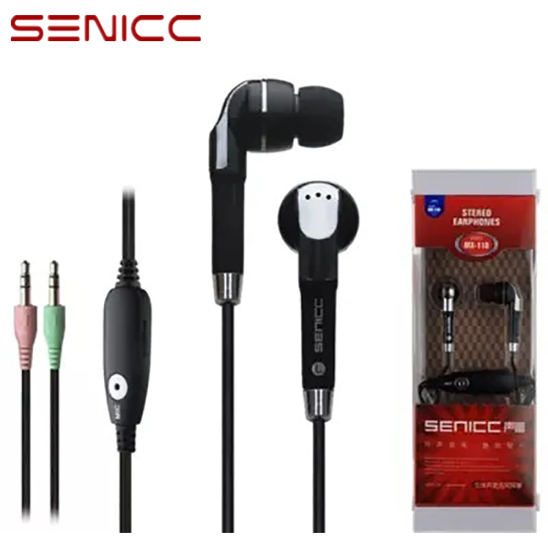SOMIC SENICC MX-110 стерео наушники-вкладыши с микрофоном с 3 домкрат-сваевыдрегиватель для компьютера MP3 ПК ноутбук Мода