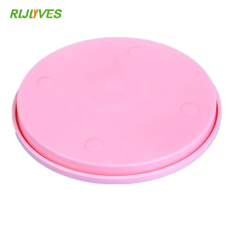 Вращающаяся пластиковая круглая подставка для торта RLJLVIES 1 шт. 14 см розовая