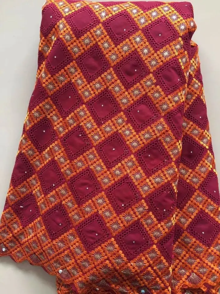 5 ярдов/шт. Замечательная фуксия африканская хлопчатобумажная ткань и фиолетовый