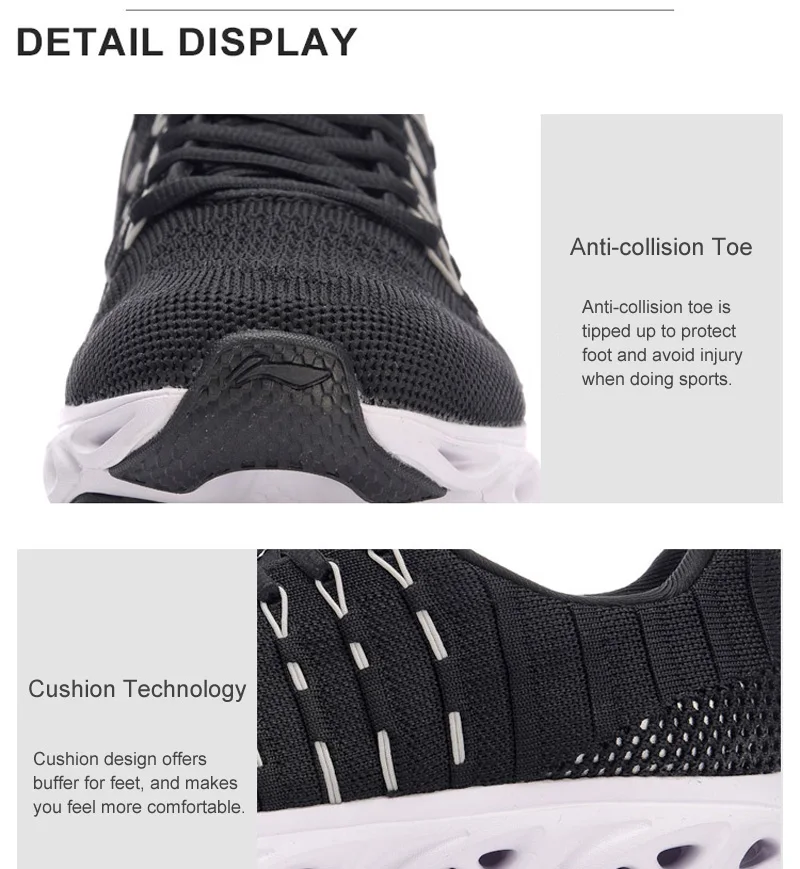 Li-Ning/женские кроссовки с подушками для бега; дышащие кроссовки; спортивная обувь с моноволокнистой подкладкой; светильник; ARHN046 XYP634