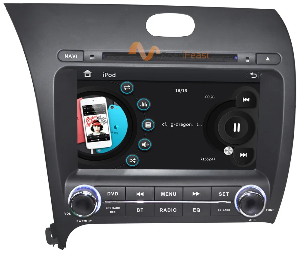 Автомобильный dvd плеер RoadRision 8 дюймов для Kia Cerato Pro K3 Forte 2013 2014 с 3G GPS навигацией Bluetooth