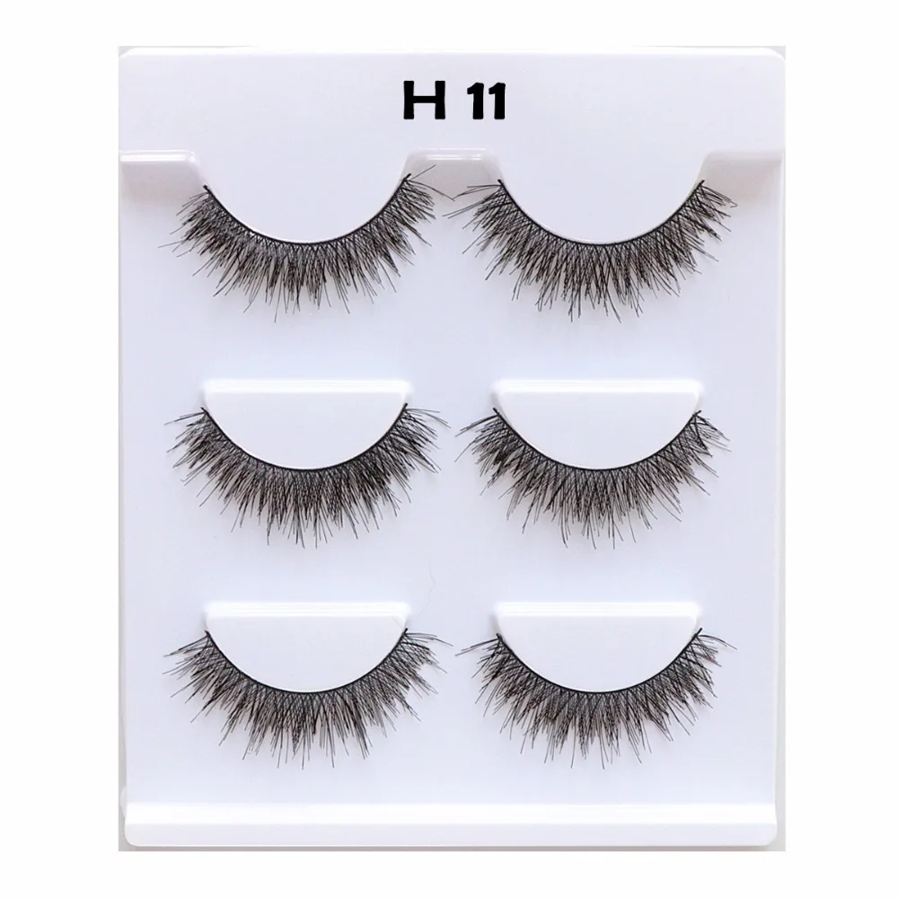 ( H7-H12) Human Hair Strip Lashes Natural Style Wholesale Eyelash LILYCILIA 3 Pairs per Lot | Красота и здоровье