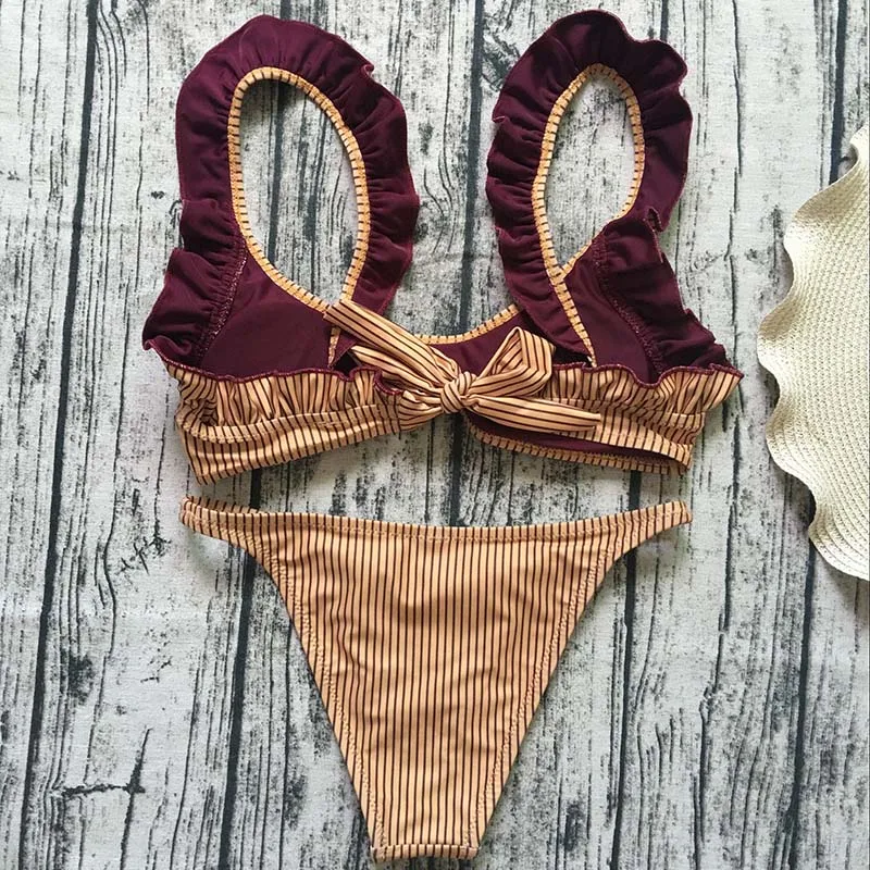 Новый Трусики бикини Для женщин Купальники для малышек 2017 Сексуальная Холтер Push