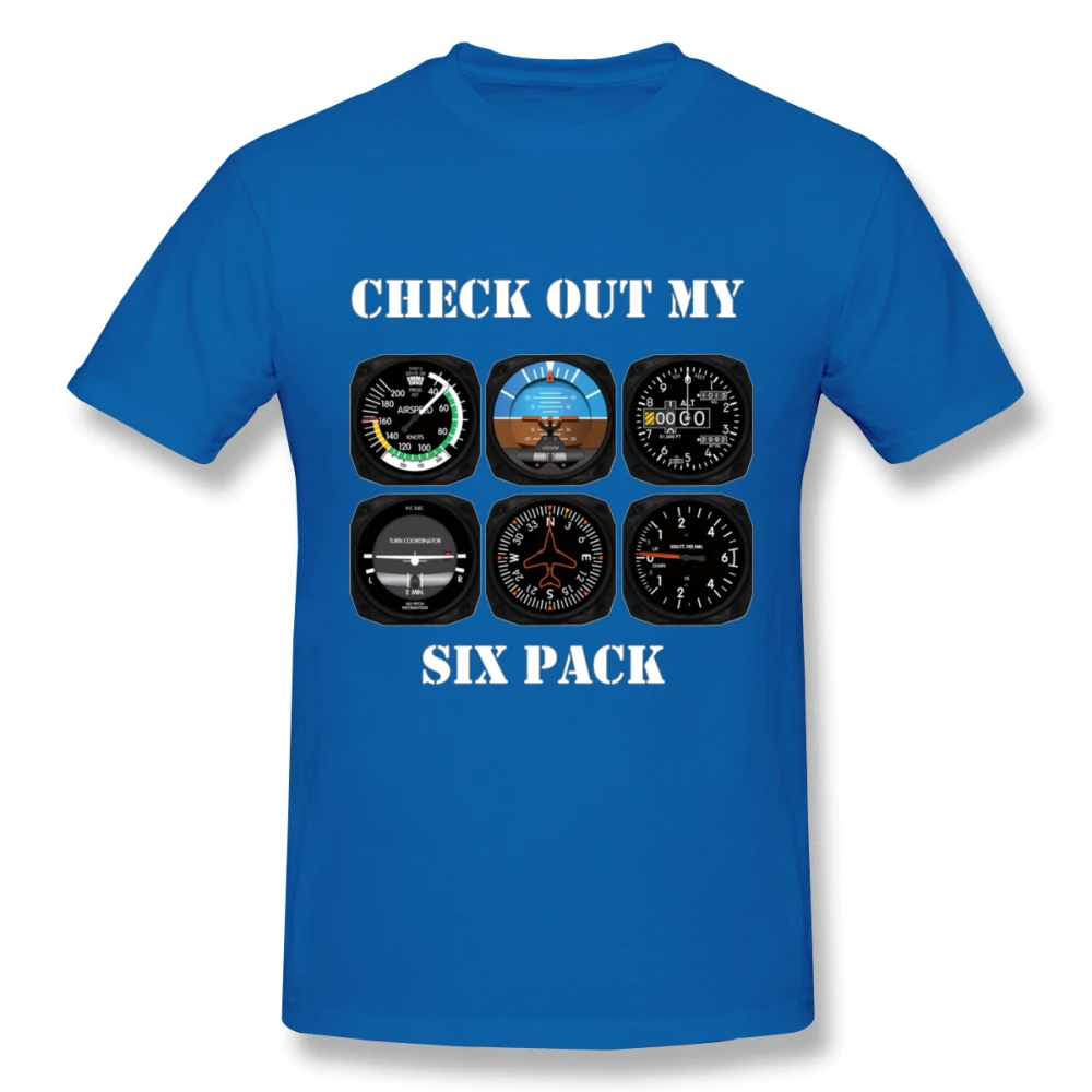 Синий Awesome авиация 6 пакет инструмент для пилотов футболка графический принт Camiseta Хлопок Большой размер Homme футболка - Цвет: Синий
