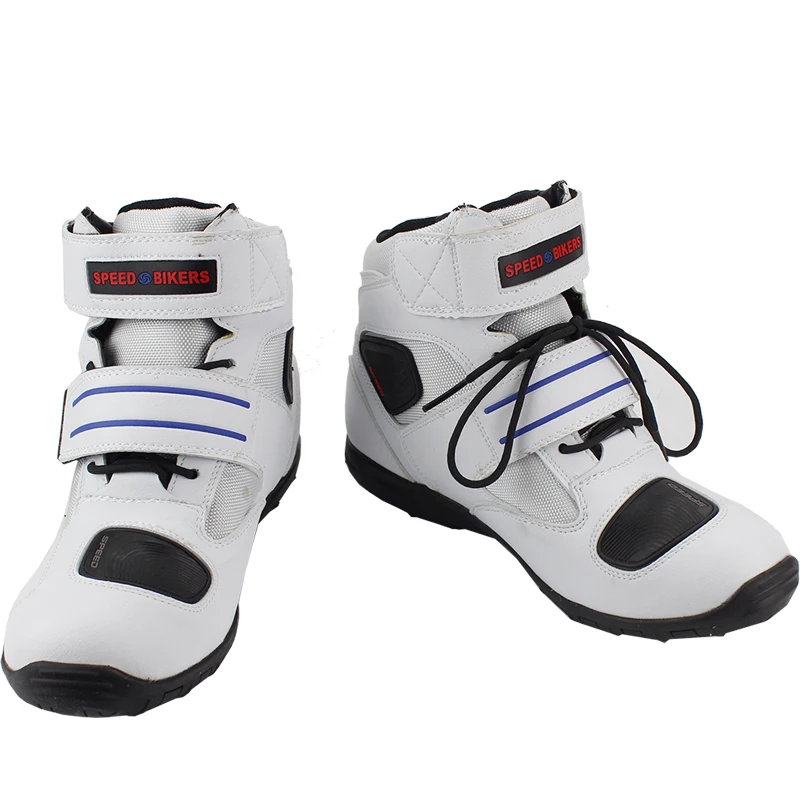 PRO байкерские мотоциклетные ботинки кожаная обувь с микрофиброй дышащие