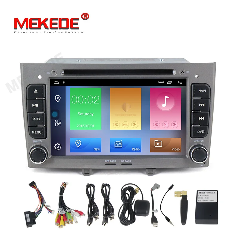 MEKEDE 2 + 32G android 9 1 радио GPS DIN в автомобиль стерео для peugeot 308 408 автомобильный dvd
