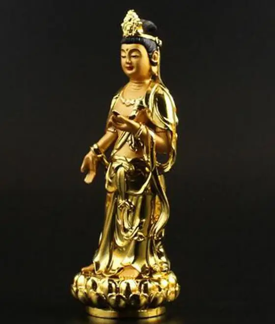 

Exquisite Collectable Resin Gilt Buddhism Candraprabha Buddha Statue Home Decoration