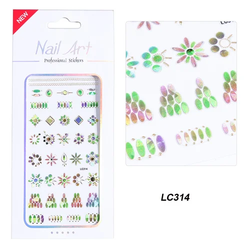 LC314 1 шт Весна 3D наклейки для дизайна ногтей Decoratioins колье с цветочным медальоном Сердце ногтей наклейки Красочные ползунки Маникюр конструкций TRLC313-324 - Цвет: LC314