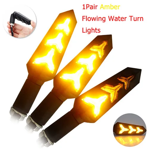 Flowing light type 2 2 шт. мотоциклетные светодиодный поворотники "бегущая вода" мигалка одни мигающие огоньки встроенный реле гибкие мотоциклетные задние мигалка Индикатор - Цвет: Flowing light type 2