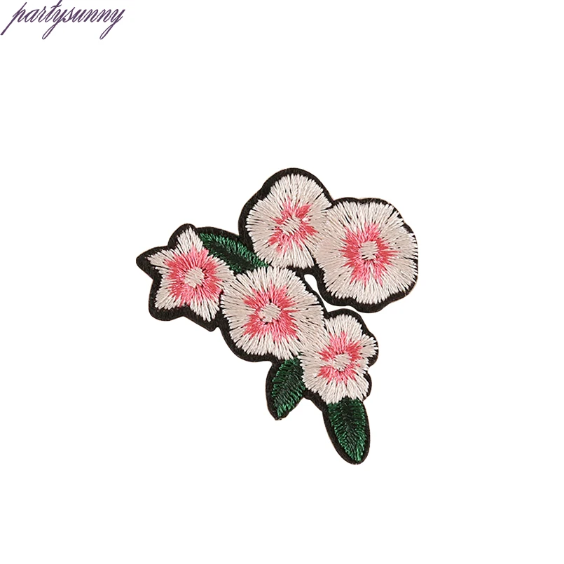 PF Полоса Роза Патч Птица Цветок Вышивка Термо-клей Одежда Патчи Наклейки для