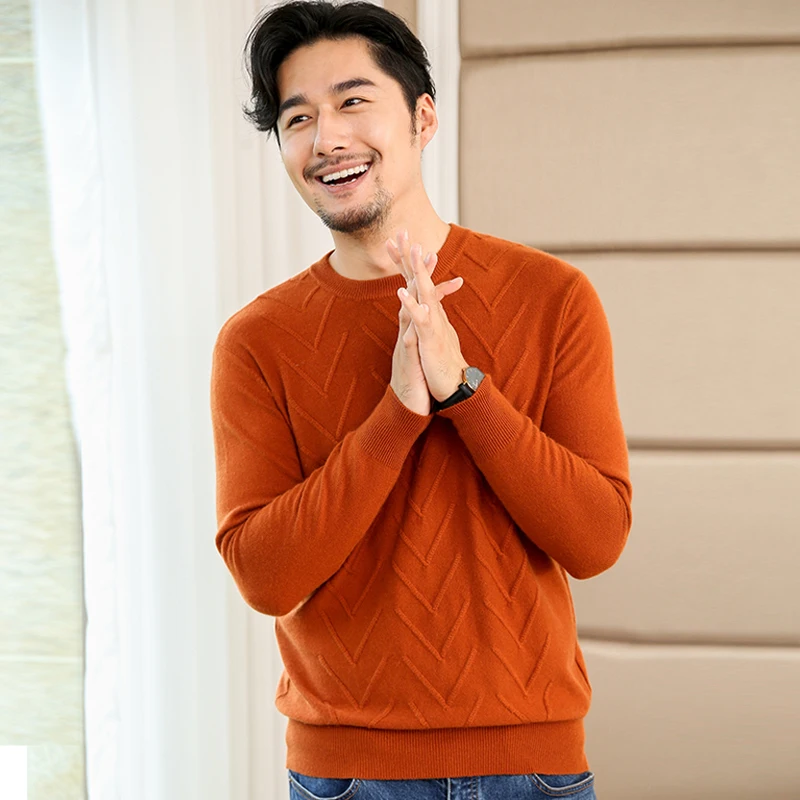 Smpevrg Autumn Winter Thick Cashmere Sweaters Men Pullovers O-Neck Long Sleeve Casual Pullover Tops Sweater Knitted Jumpers Warm | Мужская