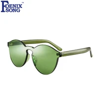 foenixsong new cat eye sun glasses women brand designer ladies rimless sunglasses men mirror gafas uv400 de sol feminino