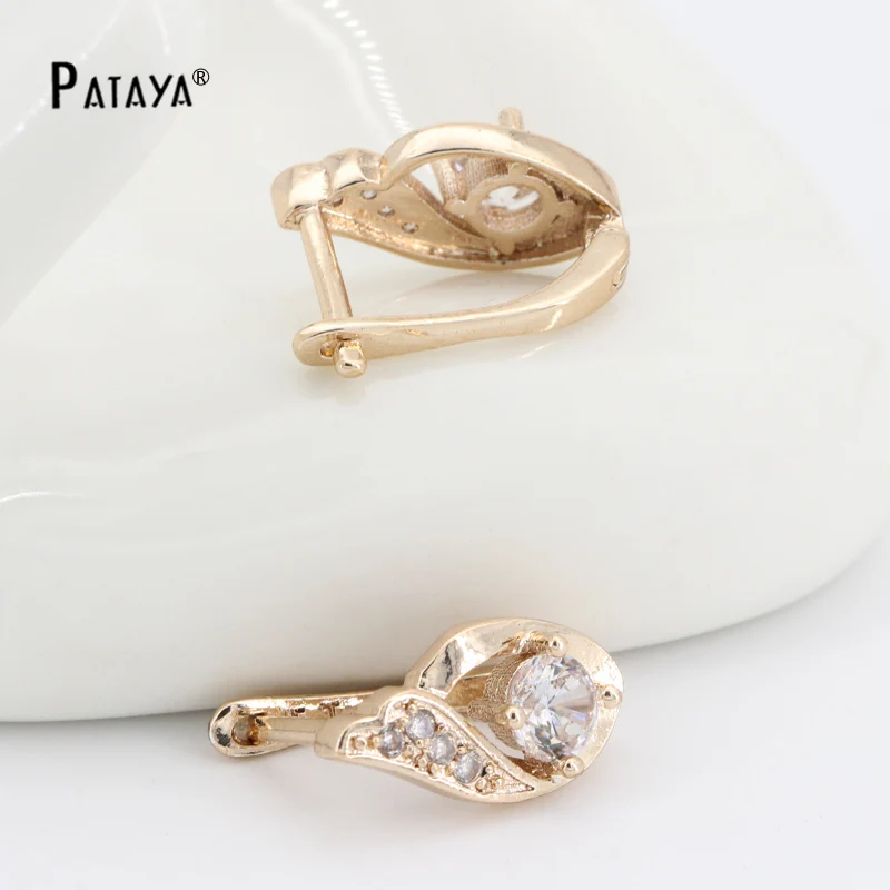 2015 белый золотые серьги 585 круглые кубический цирконий индийский мода украшения