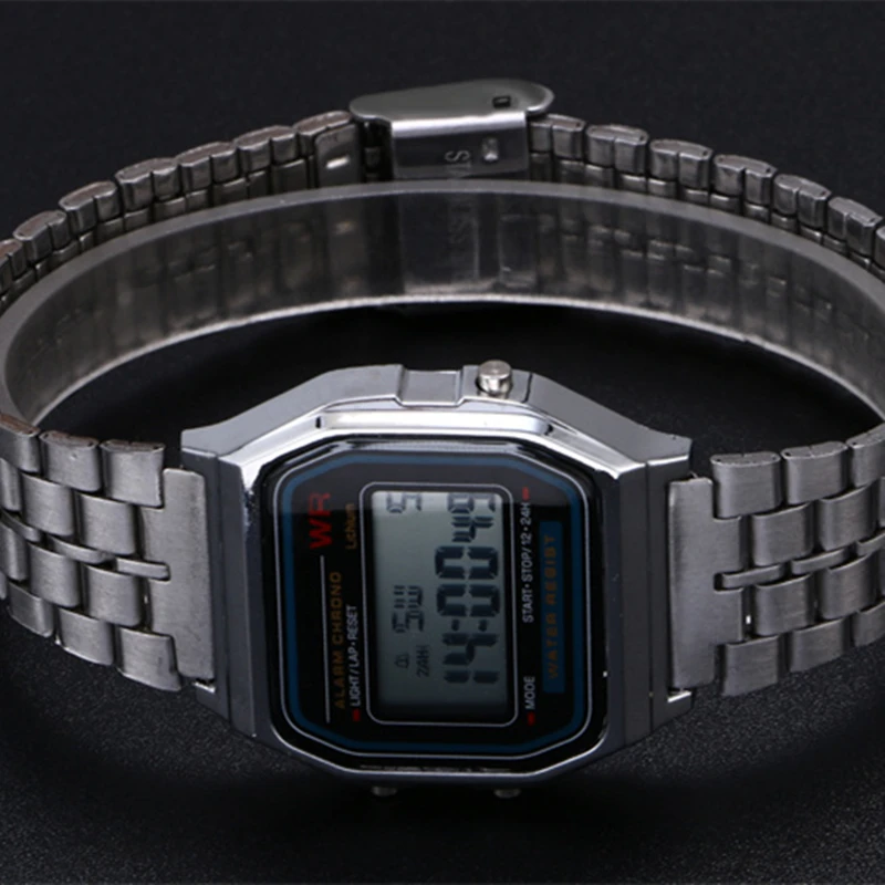 Мода цифровой наручные часы светодиодный Для мужчин спортивные золото Хронограф