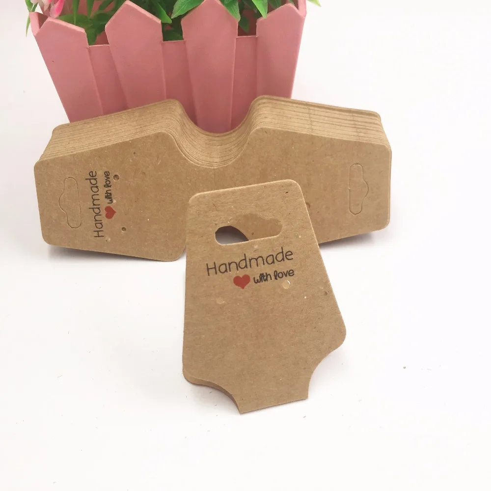 200 шт. белые/крафтовые витрины для ювелирных изделий ожерелье серьги карта кулон